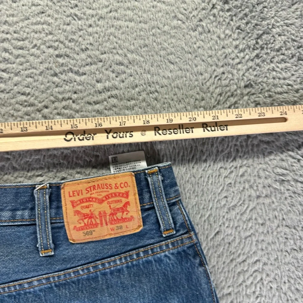 Levi's 569 Shorts Mens 38 Blue Cotton Denim Bermuda‎ Skate Faded Workwear Summer